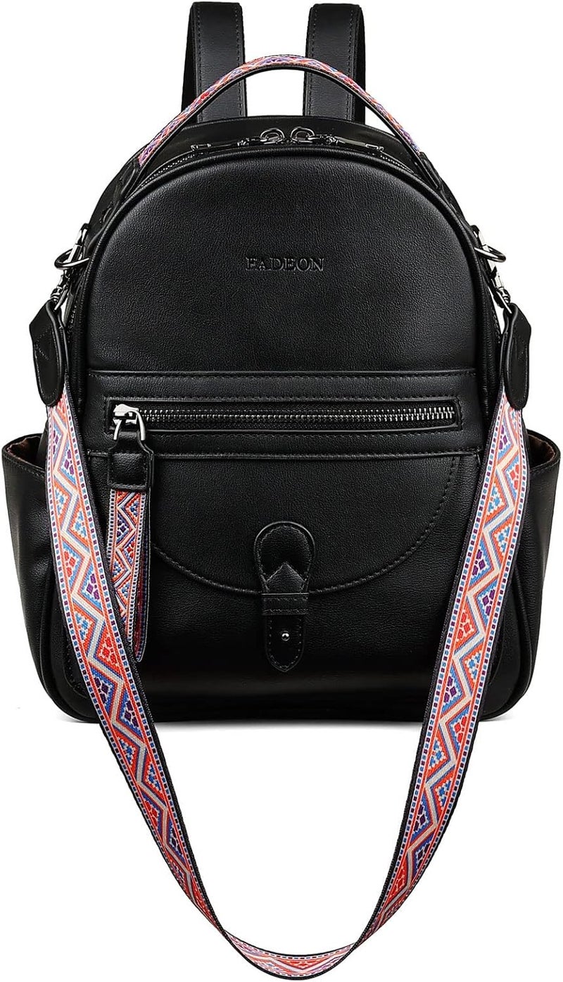 FADEON Mini Backpack Purse for Women, Designer Leather Cute Roomly Small Backpacks, Ladies Shoulder Backpack Fashion Handbag - Image 1